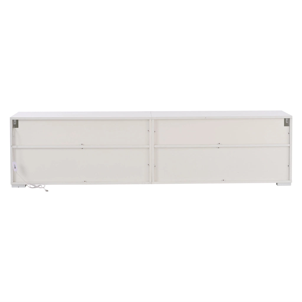 Mobile porta TV 180 cm bianco e nero con illuminazione integrata