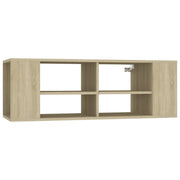 Mobile TV moderno a parete con ripiani regolabili 102 x 35 x 35 cm realizzato in legno composito di rovere Sonoma 02_0047864