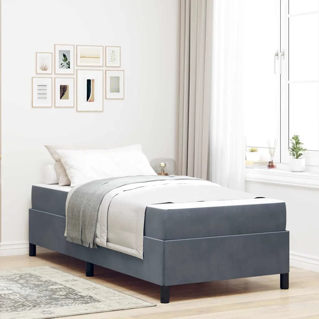 Letto singolo | Letto per adulti | Struttura del letto Grigio scuro 80 x 200 cm Tessuto