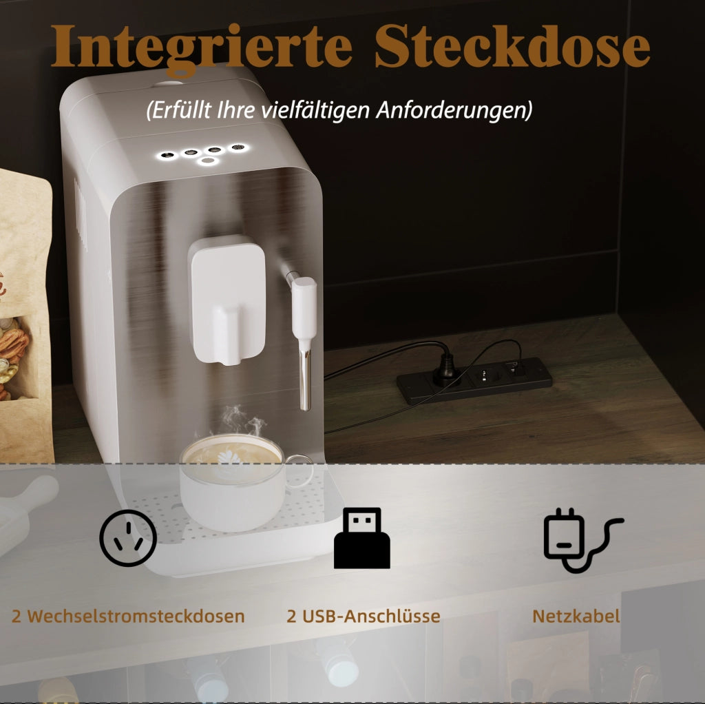 CREDENZA 120x36,3x180 cm nera in MDF e metallo con LED e prese