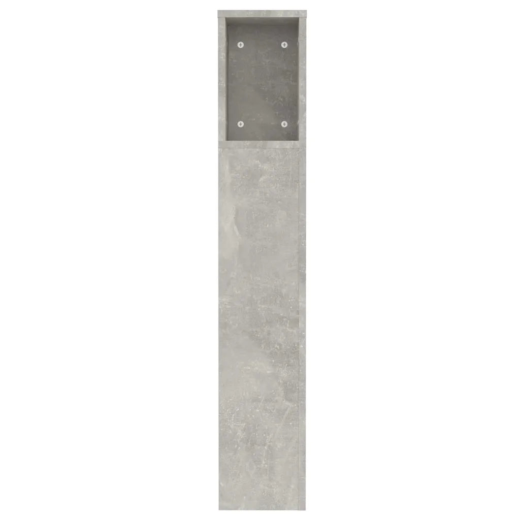 Armoire de tête de lit gris béton 120x18,5x102,5 cm