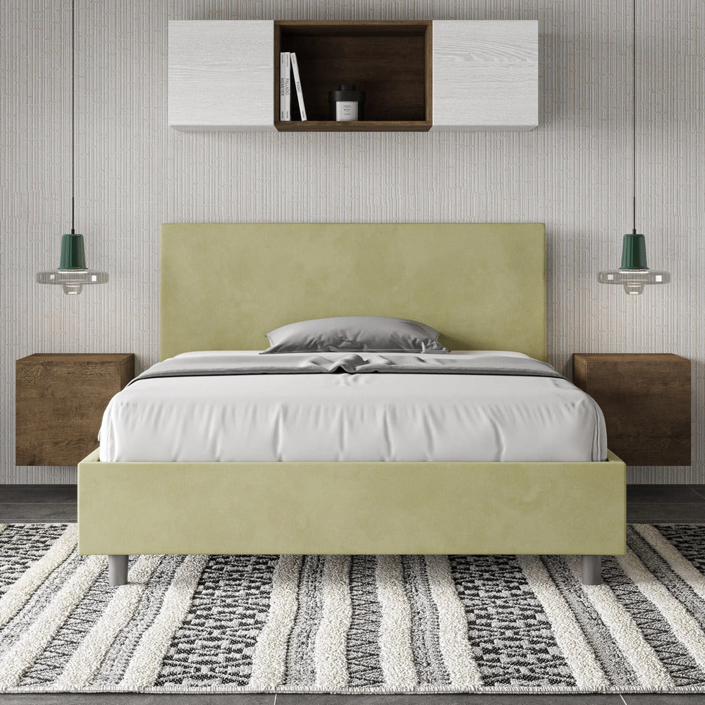 Letto Matrimoniale Extra Large 190x190 cm con Rete Adele Tè Verde