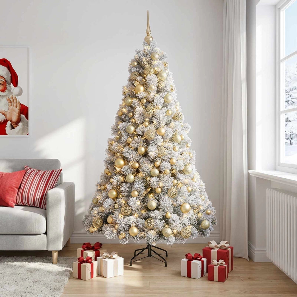 Albero di Natale artificiale con palline 210 cm 300 LED 3466522
