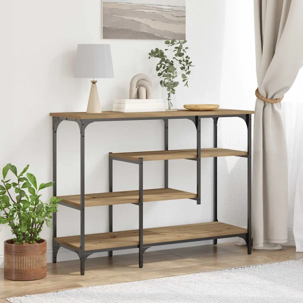 Table Console chêne artisanal 100 x 35 x 75 cm