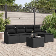 Set Divano da Giardino 6 pcs Nero polyrattan 3345673