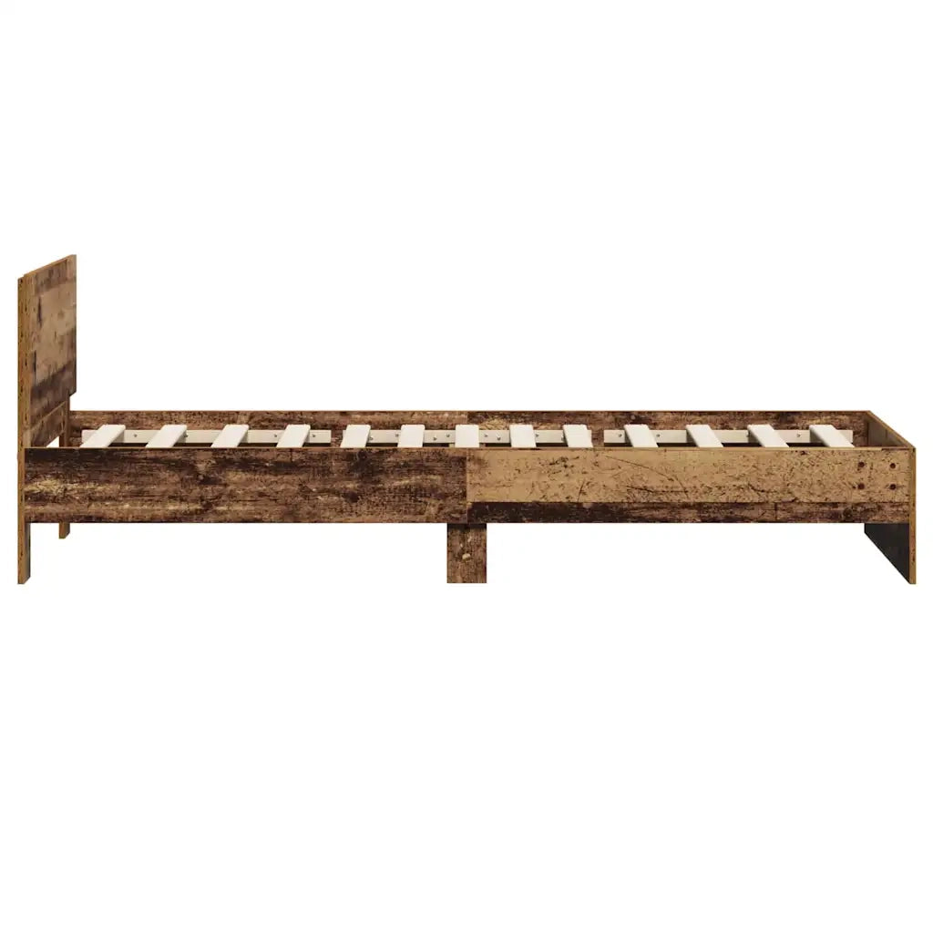 Letto singolo | Letto per adulti | Struttura del letto Legno vecchio 90 x 200 cm Legno multistrato