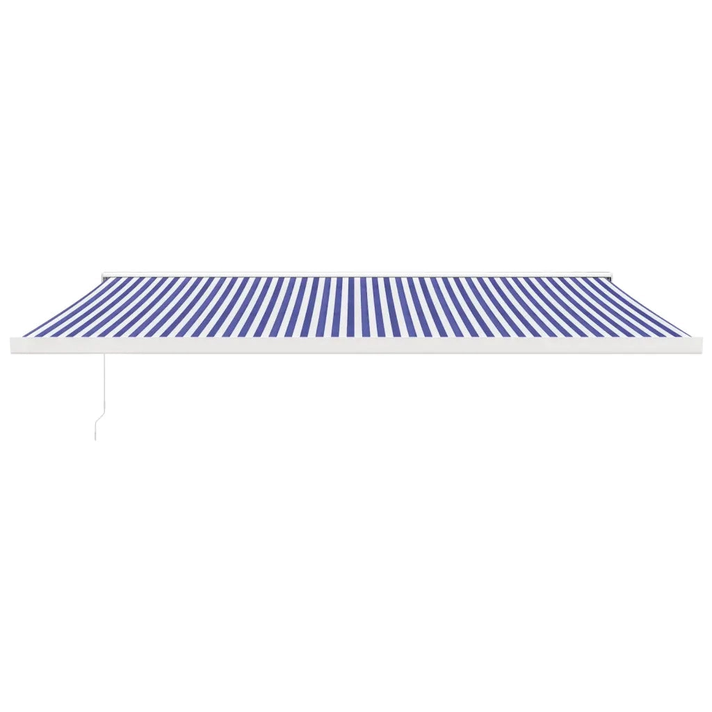 Tenda da Sole Retrattile Blu e Bianca 5x3 m Tessuto e Alluminio 3154525