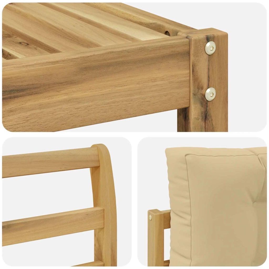 Set di divani da esterno 5 pz Bianco e Beige Poliestere 3386692