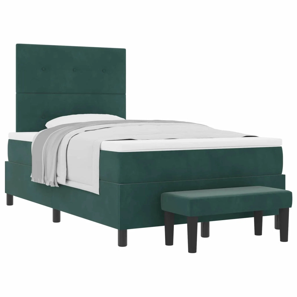 Letto a molle con cuscino Verde scuro 190 x 120 cm Velluto 3344501