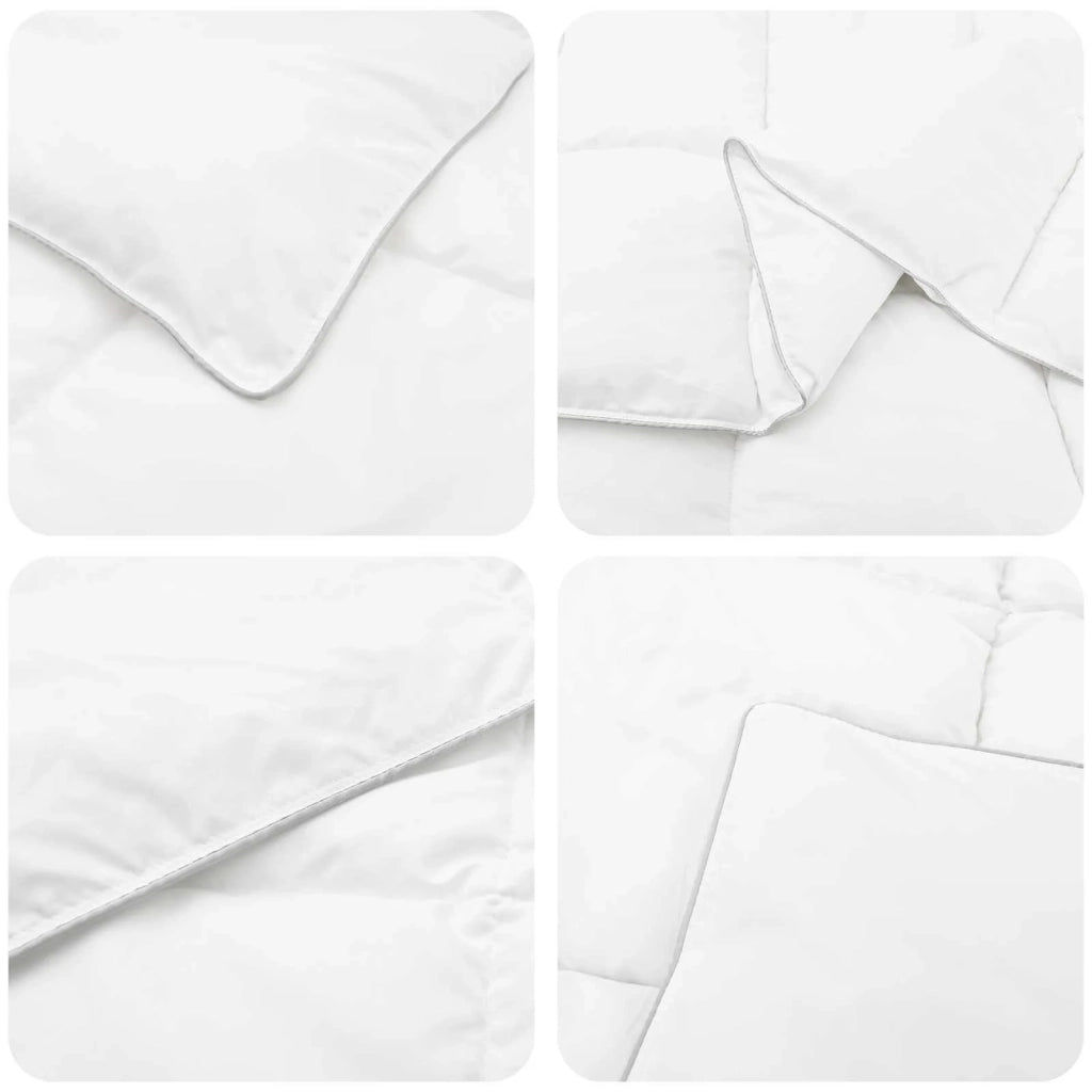 Set di Piumoni 2 pz 135 x 200 cm Tutte le stagioni Bambù Bianco 3431471