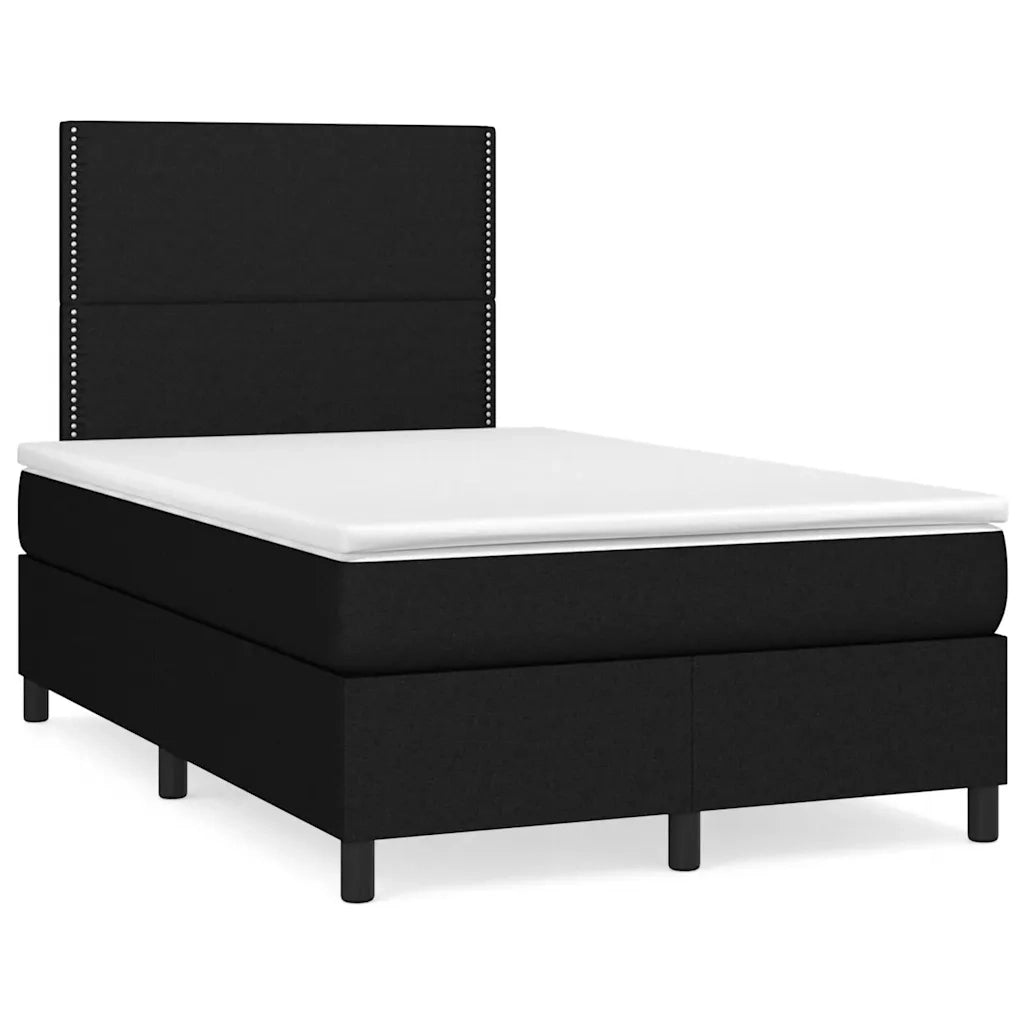 Letto a Molle con Materasso e LED Nero 120x190 cm in Tessuto 3270192