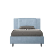 Letto Singolo 90x210 cm con Rete e Contenitore Appia Azzurro