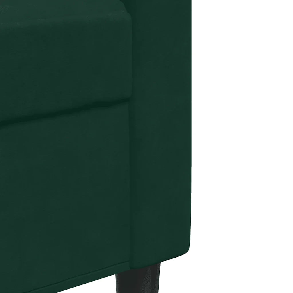 Set di Divani 2 pz con Cuscini e Rinforzi Verde scuro Velluto