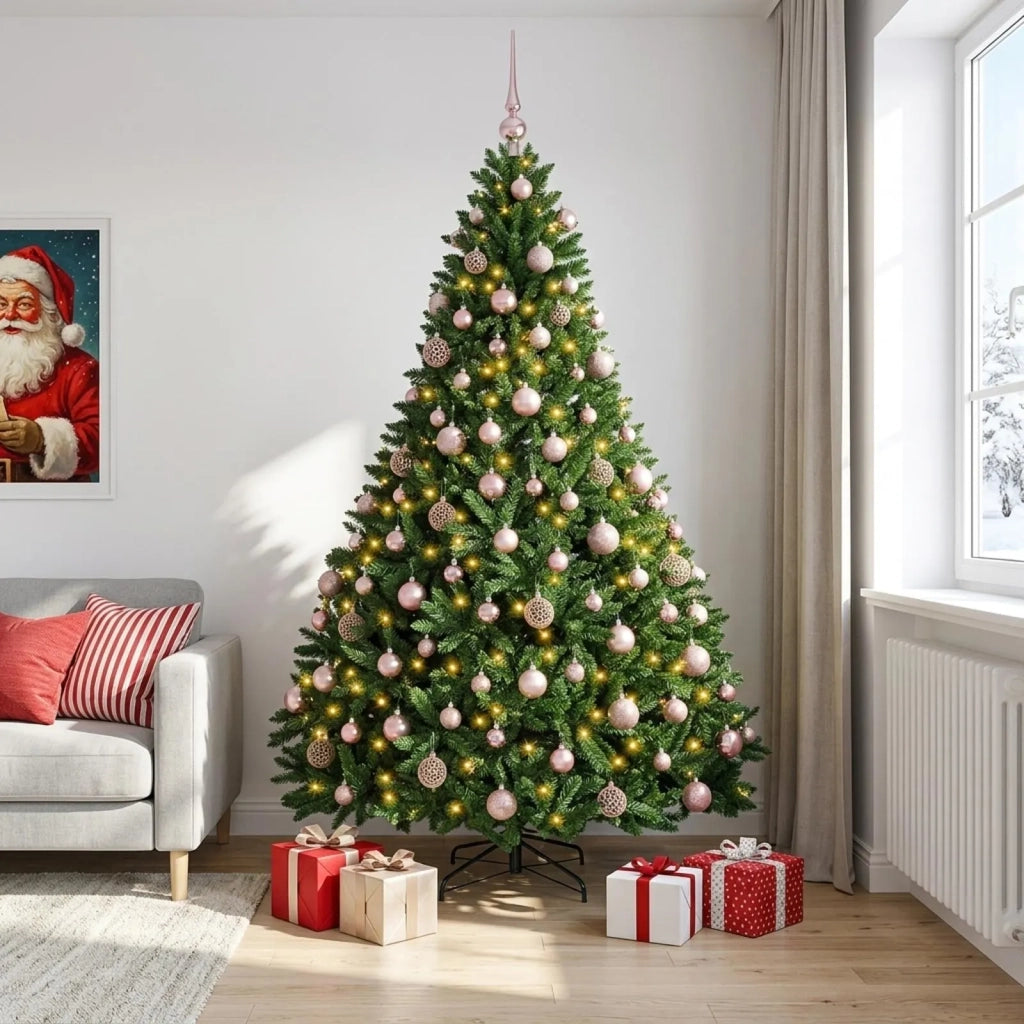 Albero di Natale artificiale verde medio con palline 210 cm 3466744