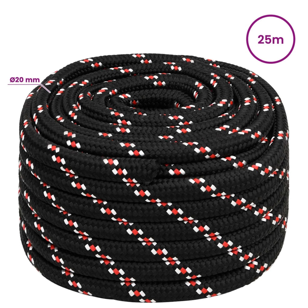 Corda multiuso 20 mm 25 m Nero e Rosso PP 3473083