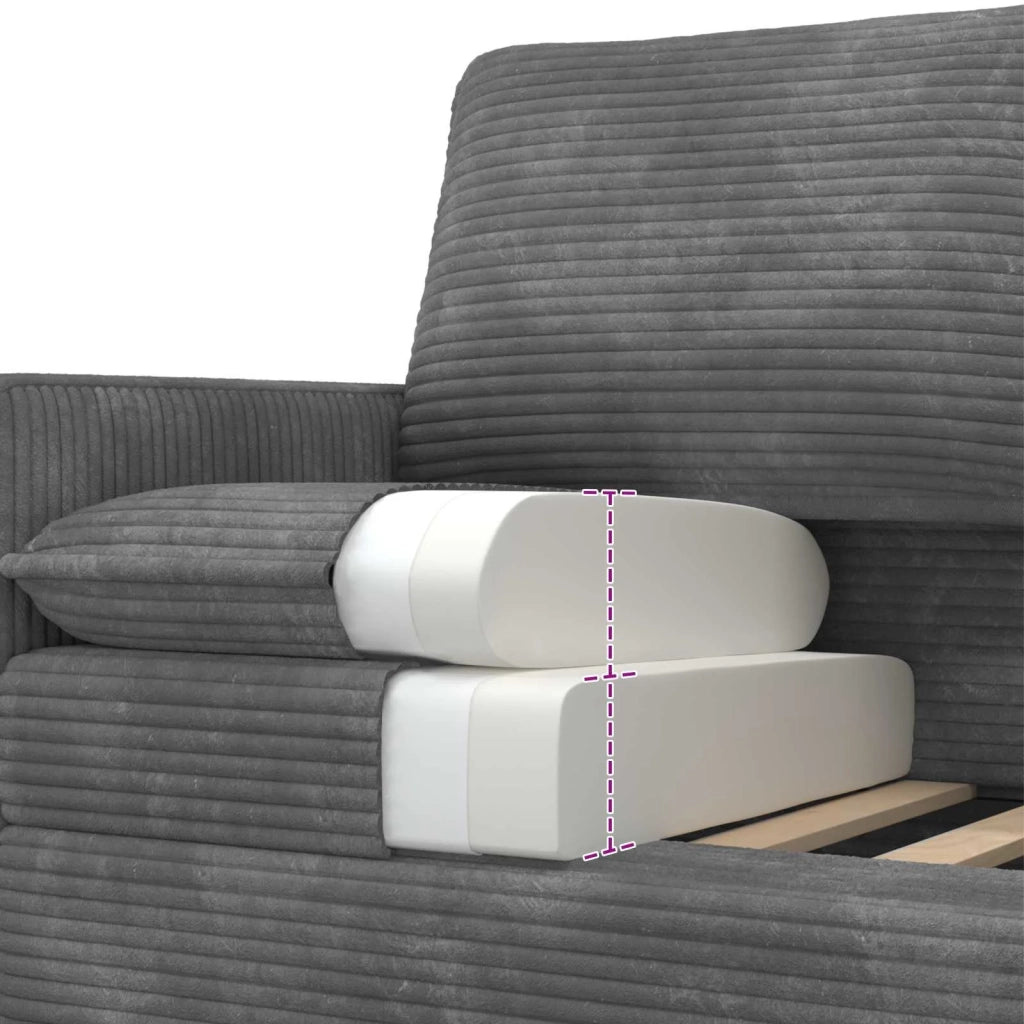 Set di divani 2 pcs Grigio Chiaro Poliestere 3417094