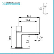 Set miscelatori lavabo e bidet senza leva cromato lucido  Torre