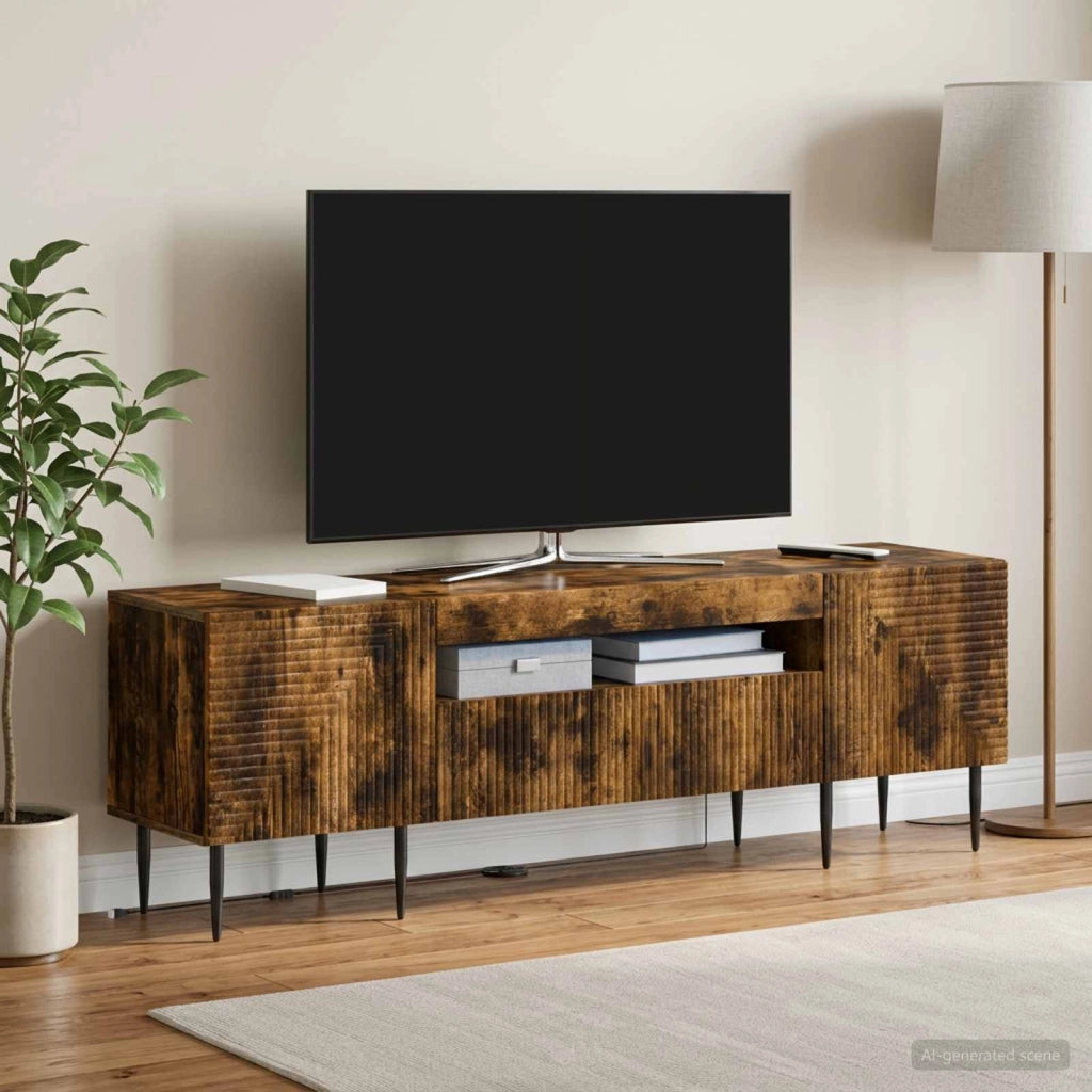 Mobile TV LED HAARLEM 153 x 35 x 43 cm Rovere Fumo 896910