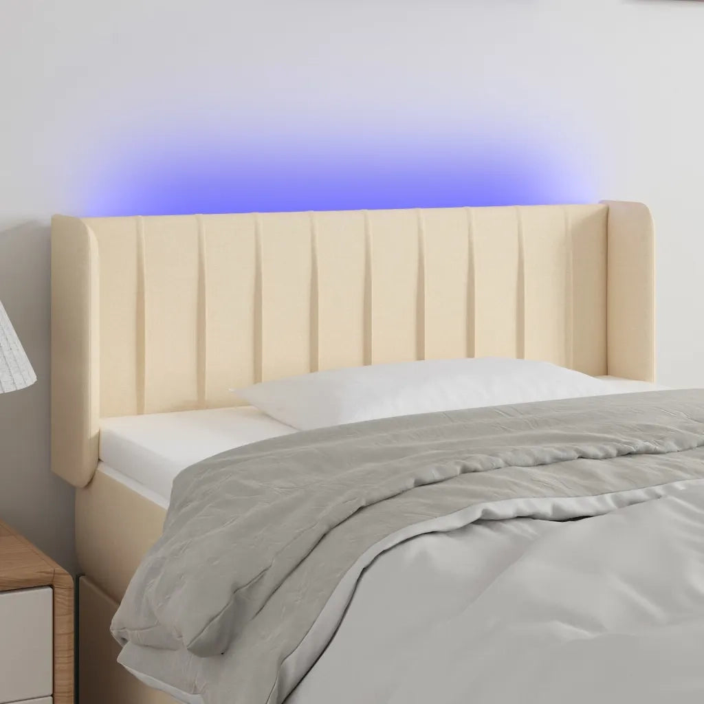Testiera a LED Crema 93x16x78/88 cm in Tessuto 3123461