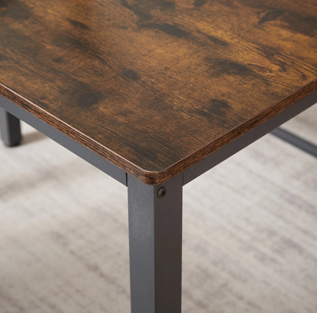 TAVOLO Set da pranzo 110 x 60 x 75 cm Rustico Marrone e Nero per 4 persone