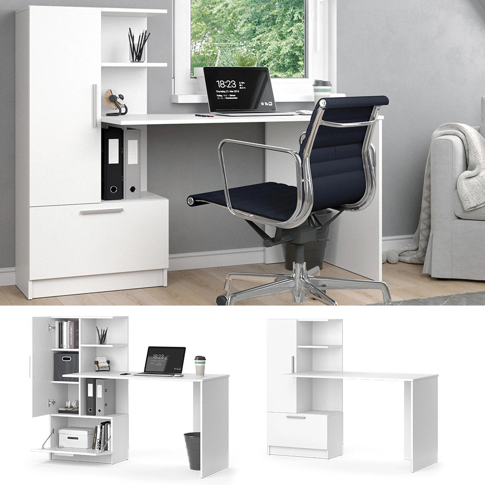 Vicco Scrivania con ripiani Bianco 150 x 59.3 cm