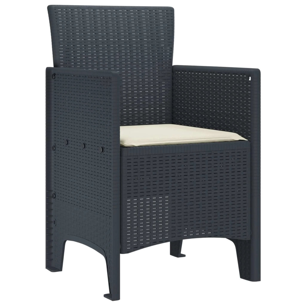 Sedia da Giardino 4 pcs Antracite 53 x 49 x 85 cm Polipropilene