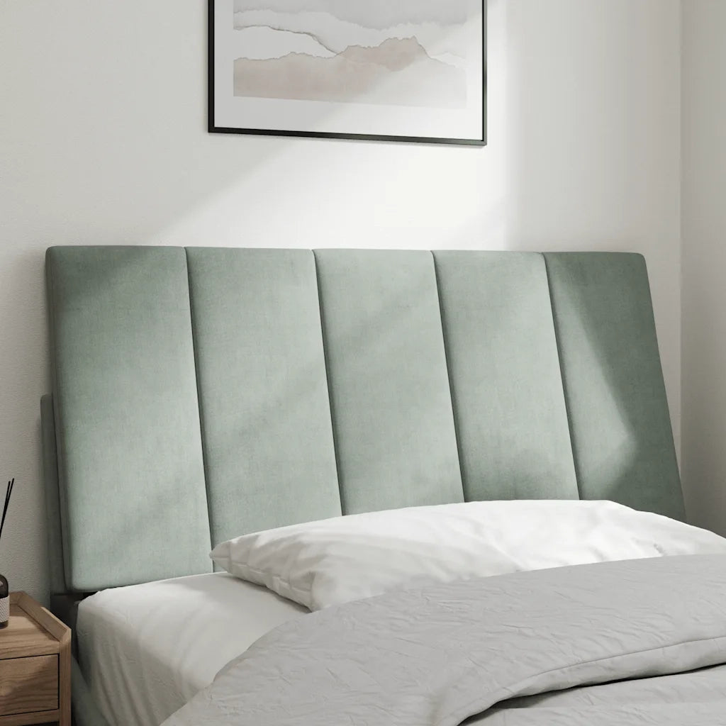 Coussin de tête de lit Hanko gris clair 100 cm velours