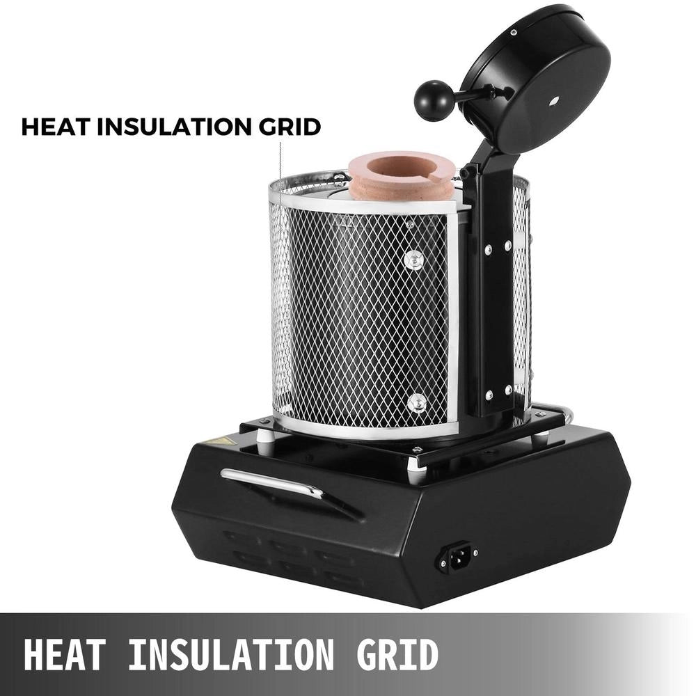 Gold Melting Furnace 1350 W 1150 ℃ Max. Temperature, Digital Electric Melting Furnace 3 Kg Ceramic Crucible For Casting & Refining Precious Metals, For Processing Gold, Silver, Aluminum