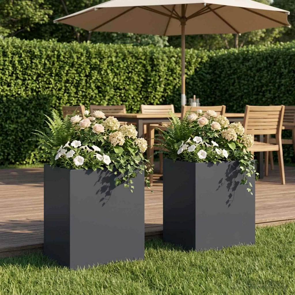 Vaso da giardino 2 pz Antracite 40 x 30 x 40 cm 8005475
