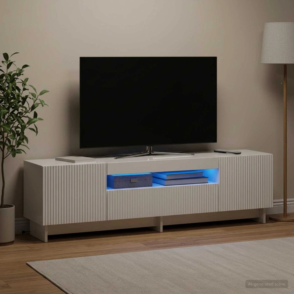 Mobile TV LED EDE 153 x 35 x 43 cm Bianco Lucido 896029