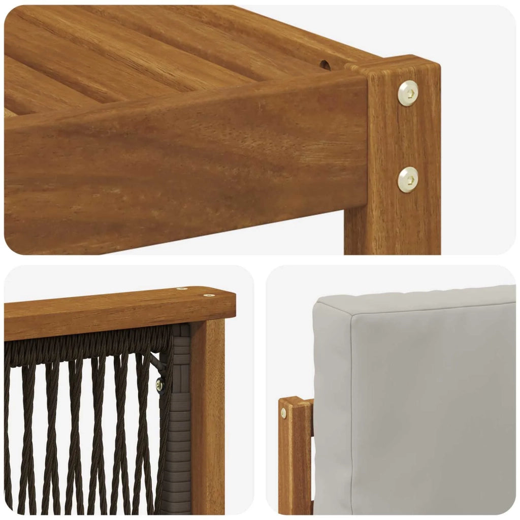 Set di divani da esterno 5 pz Naturale e Grigio Chiaro 3385032