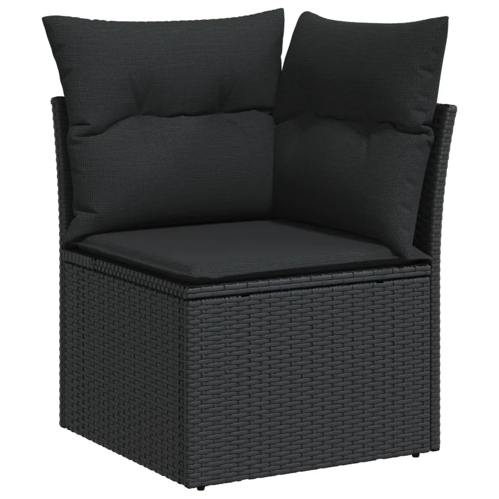 Set Divani da Giardino con Cuscini 7pz Nero Polyrattan 3226979