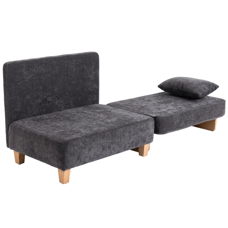 Divano letto 2 posti ¨C Minimal ¨C Tessuto, con 2 cuscini lavabili, tasche laterali