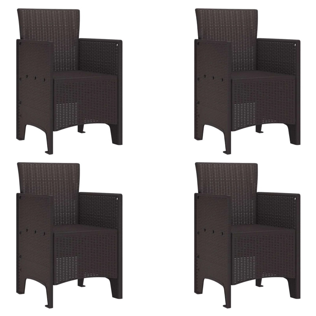 Sedia da Giardino 4 pcs Marrone 53 x 49 x 85 cm Polipropilene