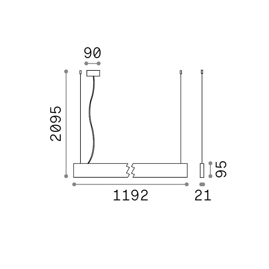 Lampada a sospensione Steel 30W Luce Calda 3000K Bianco Ideal Lux
