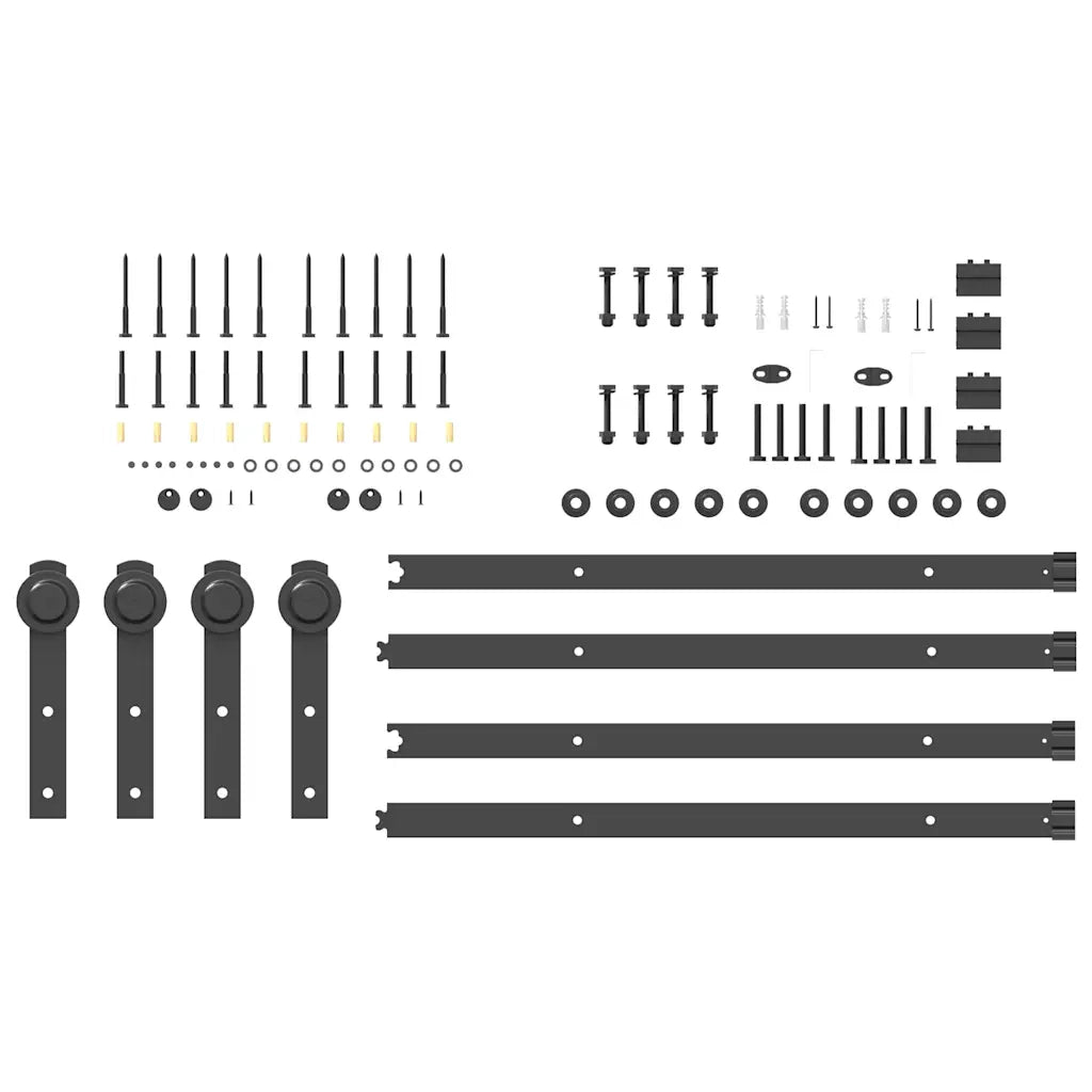 Kit di Binari per Porte Scorrevoli 152,5 cm Acciaio Nero CFW9775239