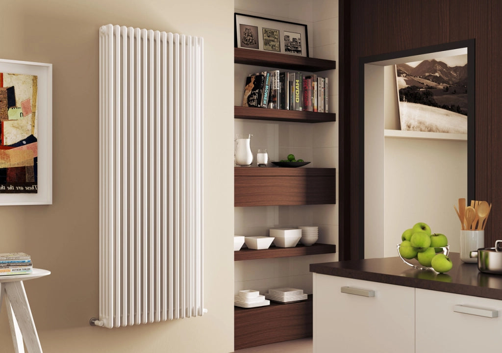 Batteria Completa Radiatore in Acciaio Cordivari ARDESIA 4 Colonne da 3 a 20 Elementi Interasse 1744 mm Altezza 1800 mm con Tappi e Riduzioni Inclusi