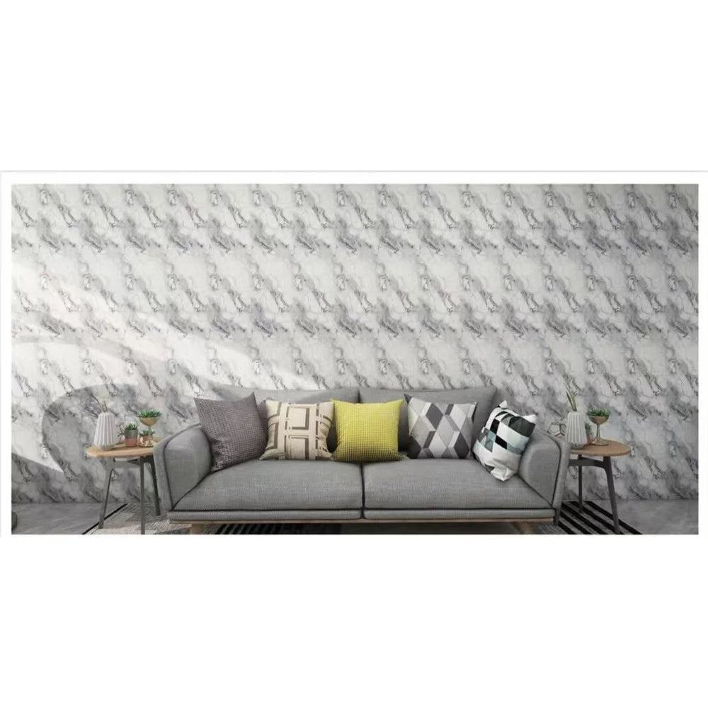 Trade Shop - Pannello Adesivo Effetto Marmo Grigio Bianco 120x300cm Pareti Paraschizzi Stanza Cls-081 -