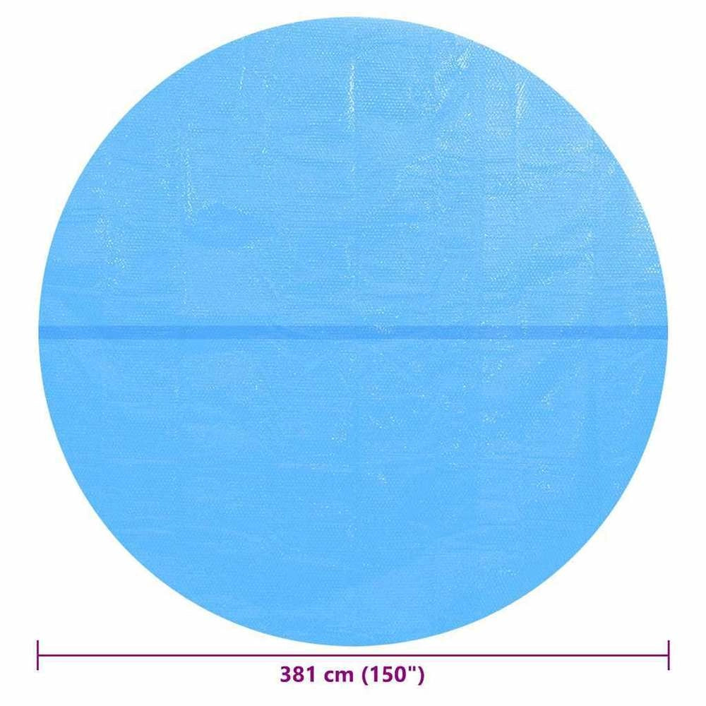 Floating Round PE Pool Solar Cover 381 Cm Blue