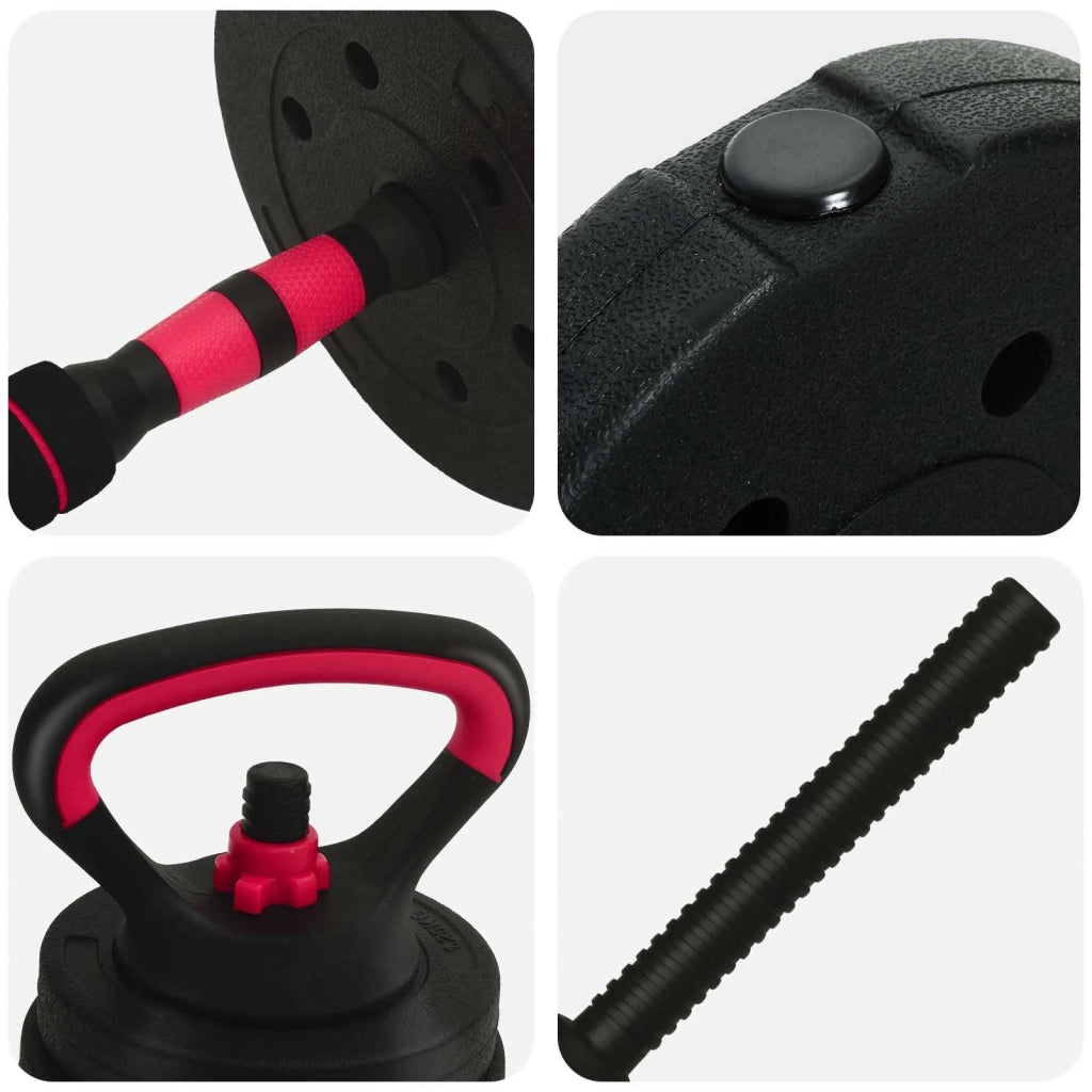 Set di Manubri 4-in-1 40kg Nero e Rosso 3442917