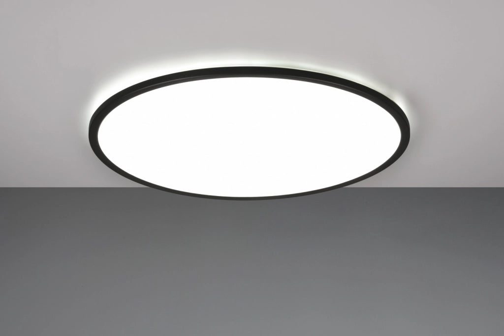 Plafoniera LED RL Scott 50 cm 30W nera con telecomando
