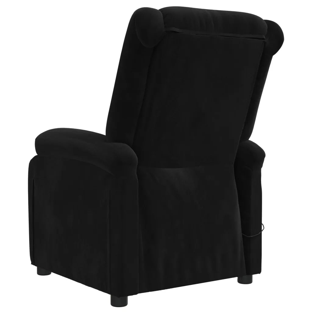 Poltrona Massaggiante | Sedia Relax Elettrica Nera in Velluto