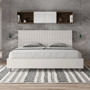 Letto imbottito Matrimoniale 190x190 cm Sunny - Bianco,Similpelle,Con rete