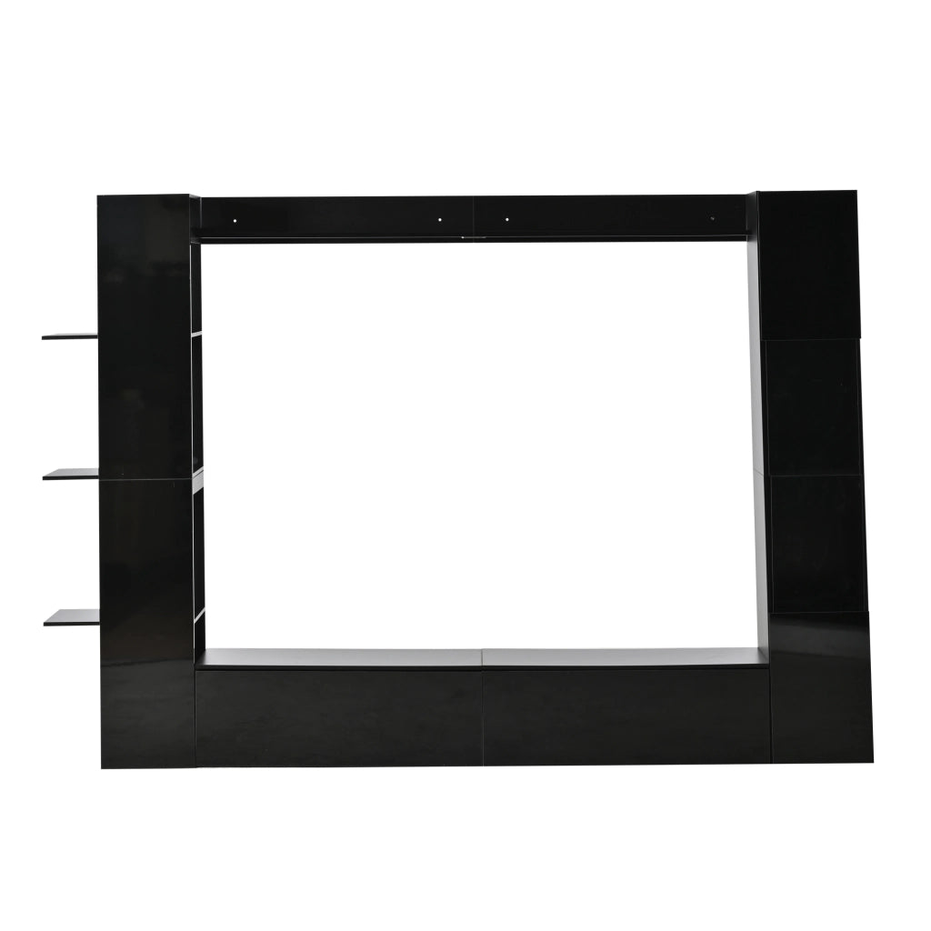 Mobile Parete Soggiorno con Vetrina e TV ¨C MINIMAL ¨C Nero