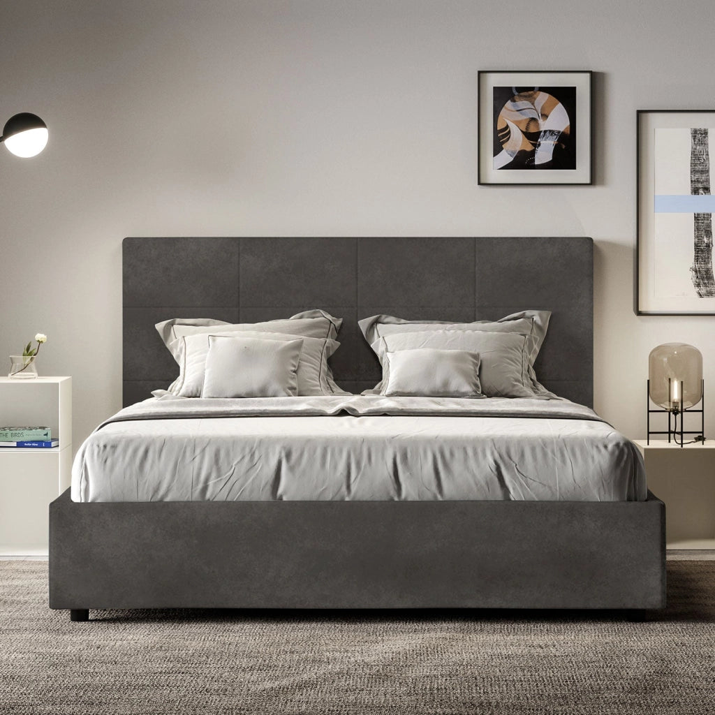 Letto Matrimoniale 160x210 cm Senza Rete Mika Grigio