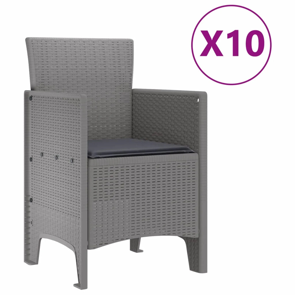 Set da Pranzo per Giardino 11 pcs Grigio chiaro Polipropilene 3378610
