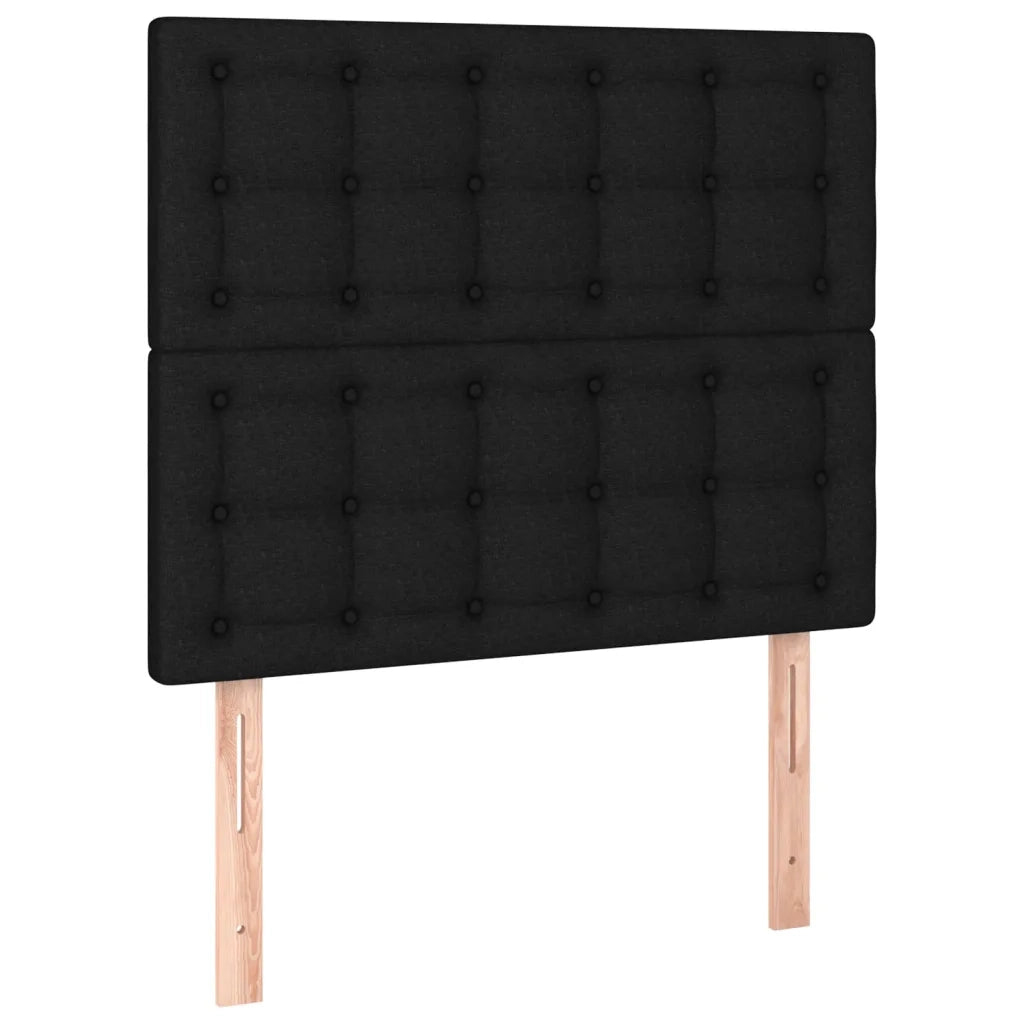 Testiera | Testata Nera 100x5x118/128 cm Tessuto