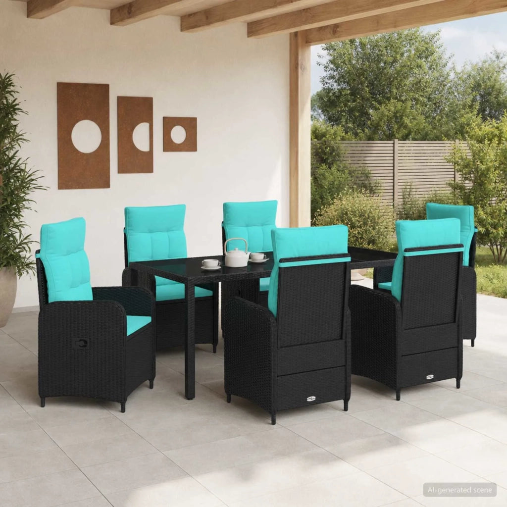 Set da pranzo per esterni 7 pz polyrattan 3422308