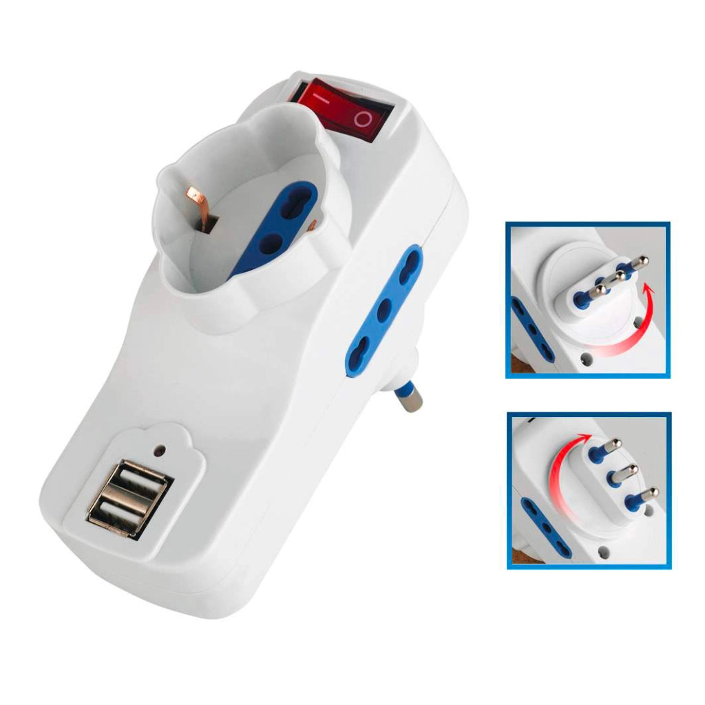 Adattatore spina Schuko/USB luminoso