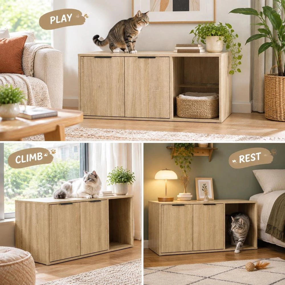 Mobile Per Gatti Rovere Sonoma 100 X 49 X 45 Cm